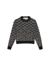 Golden Goose Journey W S Regular Crew Neck Jacquard With Degrade Embroidery In Blue White