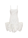 Rotate Birger Christensen Leiza Puffy Ruffled Mini Fit-and-flare Dress In Bright White