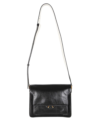 Marni Trunk Soft Medium Crossbody In N Black/limestone