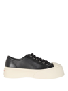 Marni Black Smooth Leather Sneakers In Black