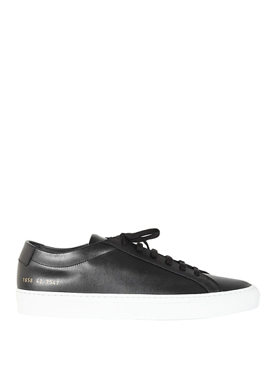 Common Projects Original Achilles Low White Sole Sneakers In Black