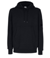 C.p. Company Diagonal Raised Fleece Hoodie Total Eclipse In Nero