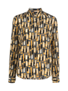 Aspesi Abstract-print Silk Shirt In Giallo Yellow