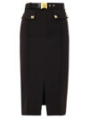 Elisabetta Franchi Black Pencil Skirt With Studs In Black
