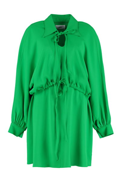 Ami Alexandre Mattiussi Stretch Viscose Dress In Green