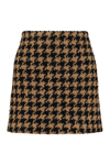 Msgm Houndstooth Mini Skirt In Multicolor