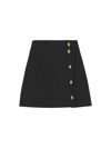 Ganni Summer Noir A-line Black Viscose Skirt With Buttons Woman In Black
