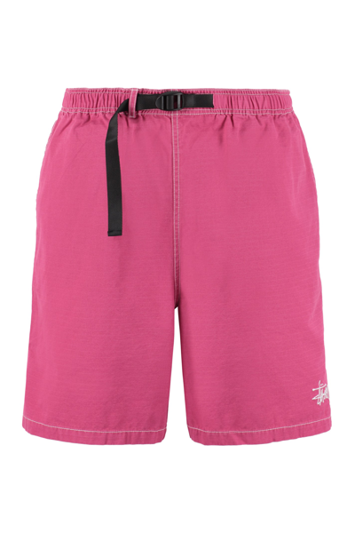 Stussy Ripstop Mountain Cotton Shorts In Fuxia