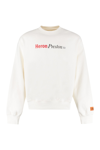 Heron Preston White Multicensored Sweatshirt In Jersey With Contrast Print On Front And Back And Logo Patch On The In White