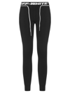 Off-white Black Leggings With Logo And Drawstring In Stretch Polyamide Woman In Black