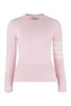 Thom Browne Cashmere Classic Crewneck Pullover Sweater In Pink