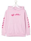 Off-white Logo-print Pullover Hoodie In Rosa