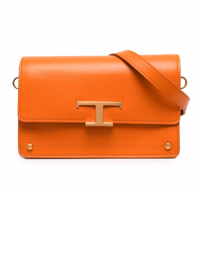 Tod's Bag In Orange Leather In Arancio