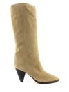 Isabel Marant Rouxy Beige Boots In Suede With Conic Heel In Beige