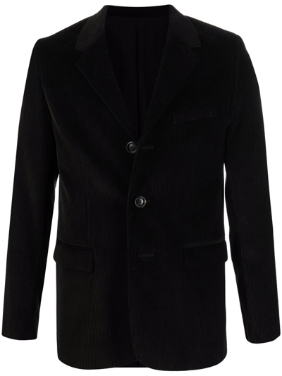Ami Alexandre Mattiussi Single-breasted Corduroy Jacket In Black