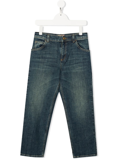 Gucci Kids' Horsebit-detail Denim Jeans