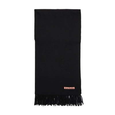 Acne Studios Scarf With Fringes In Black