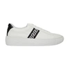 Versace White White Black Greca Embroidered Sneakers In White Black