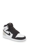 Jordan Kids' Air  1 Retro High Basketball Shoe In White/ Coral/ Black/ Grey