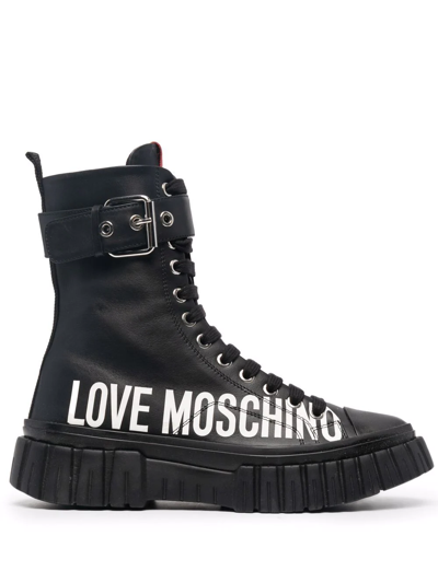 Love Moschino Mid-calf Length Boots In Black