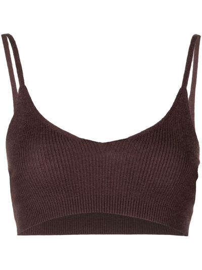 Cashmere In Love Alessi Knitted Bralette In Brown