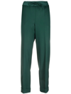P.a.r.o.s.h Tapered Drawstring Wool Trousers In Grün