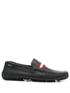 Bally Pearce Stripe-trim Detail Loafers In Schwarz