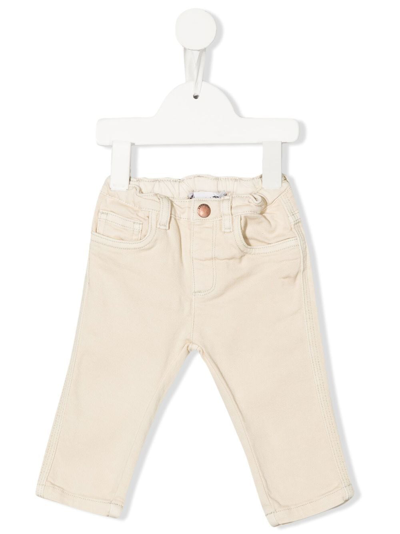 Bonpoint Babies' Cookie Five-pocket Cotton Trousers In Neutrals