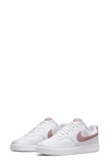Nike Court Vision Low Sneaker In White/ Pink Oxford