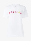 HOLIDAY HOLIDAY WHITE LOGO COTTON T SHIRT,COTTEEWHIHOLC11492250