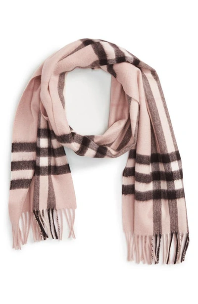 Burberry Giant Icon Check Cashmere Scarf In Ash Rose