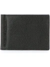 Thom Browne Money Clip Wallet In Black Pebble Grain