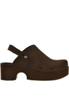 Xocoi 60mm Slingback Platform Mules In Dark Brown
