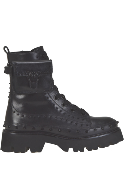 Pinko Salvador Combat Boots In Black