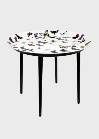 Fornasetti Farfalle Tray In White Multi