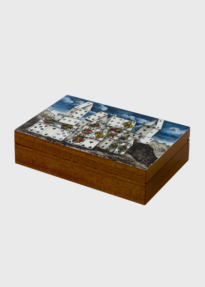 Fornasetti Citta Di Carte Playing Card Box In Multicolour