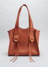 Chloé Mony Medium Whipstitch Tote Bag In Henna Orange