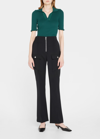 Bottega Veneta Topstitched Ribbed Cotton-jersey Polo Shirt In Ink