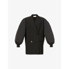 ALEXANDER MCQUEEN PUFFED-SLEEVE DOUBLE-BREASTED WOOL BOMBER JACKET