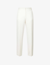 VICTORIA BECKHAM PLEATED DARTED-BACK STRAIGHT-LEG MID-RISE WOVEN TROUSERS