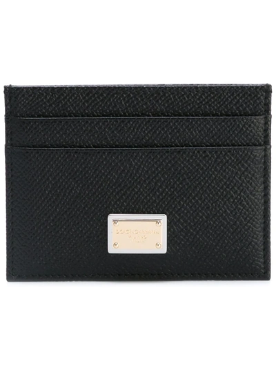 Dolce & Gabbana Leather Card Holder In Black