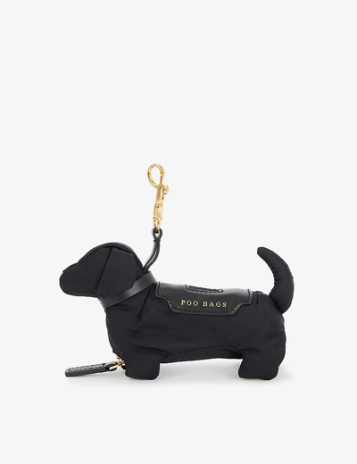 ANYA HINDMARCH WOMENS BLACK REGENERATED-NYLON DOG POO BAG CHARM,58865317