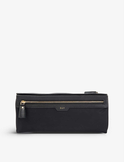 Anya Hindmarch + Net Sustain Night And Day Recycled Shell, Pvc And Leather Cosmetics Case In Black