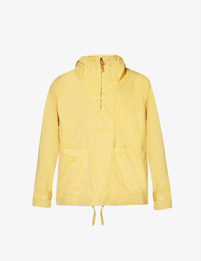 Albam Half-zip Funnel-neck Regular-fit Cotton Jacket In Yellow