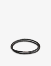 Ted Baker Ppound Woven Leather Bracelet In Black