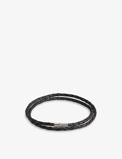 Ted Baker Ppound Woven Leather Bracelet In Black ModeSens