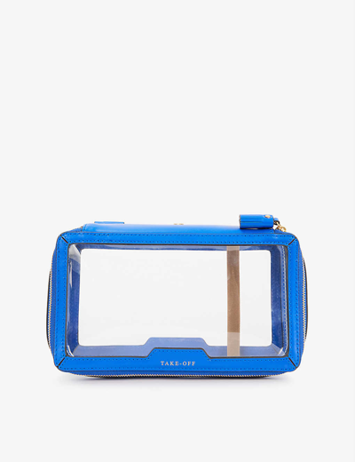 Anya Hindmarch In-flight Recycled Nylon Cosmetics Case In Clear Blue