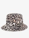 Ganni Seasonal Recycled Tech Bucket Hat In Leopard