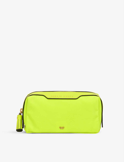 Anya Hindmarch Girlie Stuff Recycled-nylon Zip Pouch In Yellow