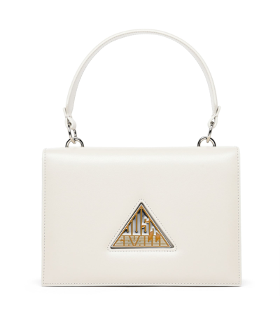 Just Cavalli Logo Plaque Tote Bag In White Smoke